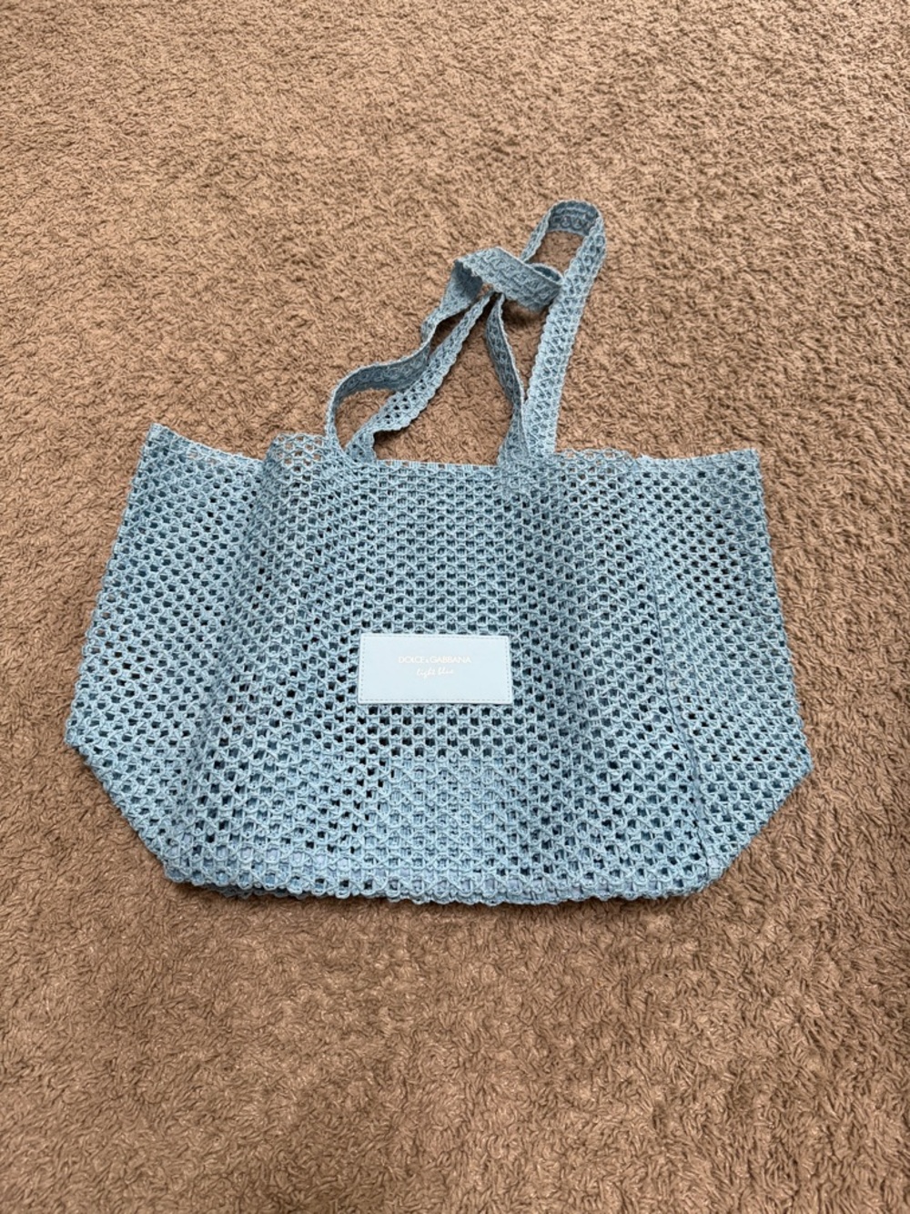 Dolce & Gabbana Pale Blue Crochet Tote - Picture 6 of 6